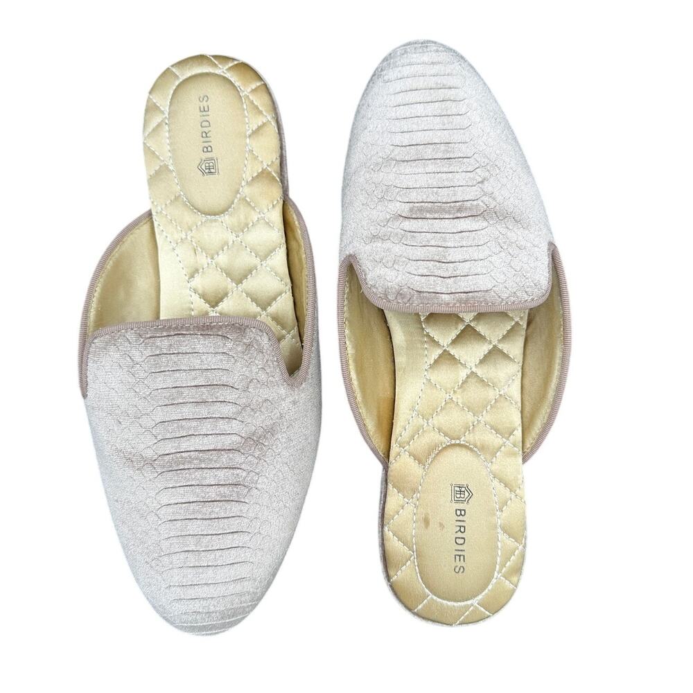 Birdies The Phoebe Pink Python Womens 6.5 Embossed Velvet Mules Spring Pretty 🎀 - Picture 9 of 12
